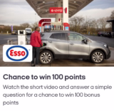 Earn 100 Nectar Points Easily by Watching a 1-Minute Esso Video and Answering a Question