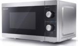 SHARP YC-MS01U-S Compact 20 Litre 800W Manual control Microwave, 5 power levels, defrost function, LED cavity light – Silver